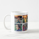 Moderne Familienfoto-Collage Monogramm Name Kaffeetasse (Links)