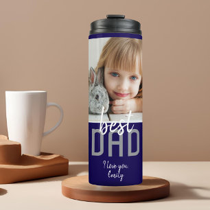 Moderne Familienfoto des besten Vaters zum Vaterta Thermosbecher