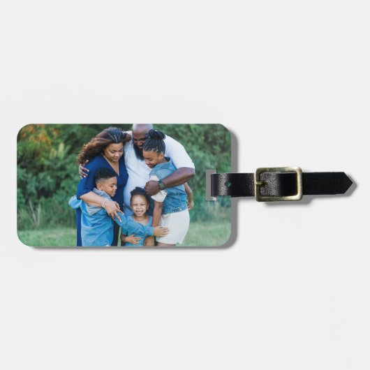 Moderne Familienfoto-Erinnerung Gepäckanhänger (Vorderseite horizontal)