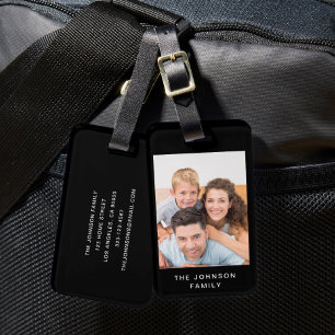 Moderne Familienfoto Gepäckanhänger