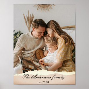 Moderne Familienfoto & Personalisiertes Namensgesc Poster