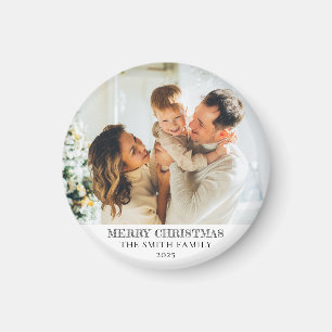Moderne Familienfoto Weihnachten Magnet