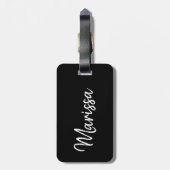 Moderne FamilienfotoCollage in Schwarz | Monogramm Gepäckanhänger (Rückseite vertikal)