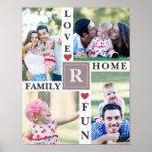 Moderne Familienfotografie Collage Liebe Memory be Poster (Vorne)
