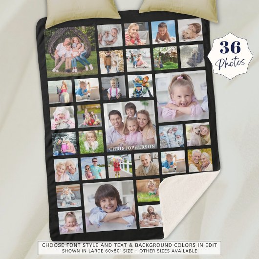 Moderne Familienfotografie Collage Personalisiert  Sherpadecke