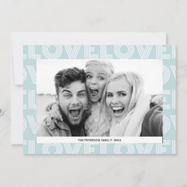 Moderne, familienfreundliche Liebe Blaues Foto Feiertagskarte