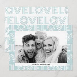 Moderne, familienfreundliche Liebe Blaues Foto Feiertagskarte