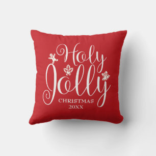 Moderne Familieninitiale Monogramm Weihnachten Kissen
