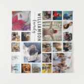 Moderne Familienname 21 FotoCollage Wandteppich (Vorderseite (Horizontal))