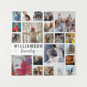 Moderne Familienname 21 FotoCollage Wandteppich (Vorderseite)