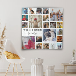 Moderne Familienname 21 FotoCollage Wandteppich