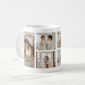 Moderne Familienname 6-Foto-Collage Benutzerdefini Kaffeetasse (Vorderseite Links)