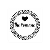 Moderne Familienname Herzrunden Rücksendeadresse Gummistempel (Prägung)