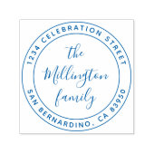 Moderne Familienname Script Runde Rücksendeadresse Permastempel (Design)