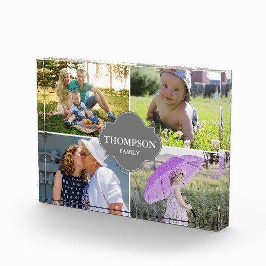 Moderne Familienname und Fotos Graues Wappen (Rechts)