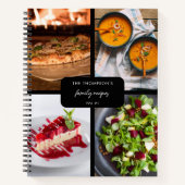 Moderne Familienrezepte 4 Foto Collage Rezept Schw Notizblock (Vorderseite)