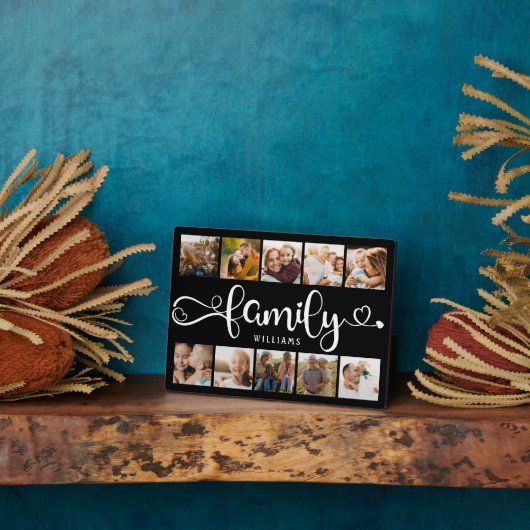 Moderne Familienschrift Collage Chic 10 Foto Colla Fotoplatte (Seite)