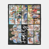 Moderne FAMILY 16 Foto Collage Your Color Fleecedecke (Vorderseite)
