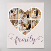 Moderne FAMILY Foto Collage Liebe Script Herz Poster (Vorne)