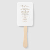 Moderne Fans des Goldkalligrafie-Hochzeitsprogramm Fächer (Vorderseite)