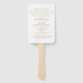 Moderne Fans des Goldkalligrafie-Hochzeitsprogramm Fächer (Rückseite)