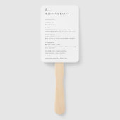 Moderne Fans des Minimalistischen Script Chic Wedd Fächer (Rückseite)
