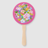 Moderne Fans von Blumenrosa Wedding Fächer (Rückseite)