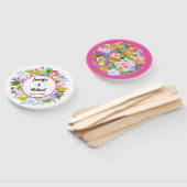 Moderne Fans von Blumenrosa Wedding Fächer (Non-assembled)