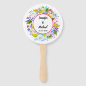 Moderne Fans von Blumenrosa Wedding Fächer (Vorderseite)