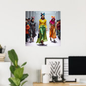 Moderne, fantasievolle Modedesigns Frauen druckbar Poster (Heimbüro)
