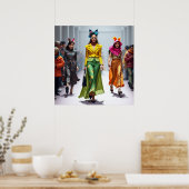 Moderne, fantasievolle Modedesigns Frauen druckbar Poster (Küche)