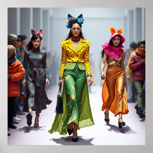 Moderne, fantasievolle Modedesigns Frauen druckbar Poster (Vorne)