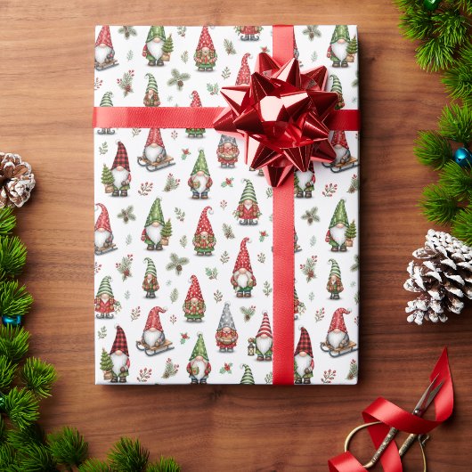 Moderne fantastische Gnome für das Geschenkpapier 