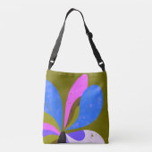 Moderne Farbbblock-Botanik-Tasche Tragetaschen Mit Langen Trägern (Rückseite)