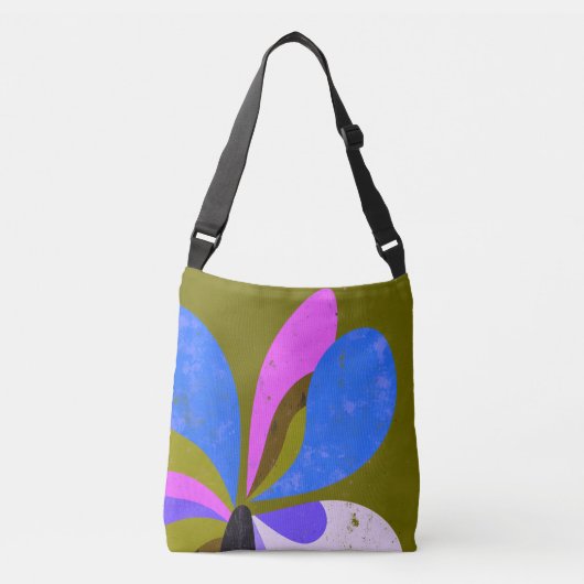 Moderne Farbbblock-Botanik-Tasche Tragetaschen Mit Langen Trägern (Vorderseite)