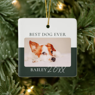 Moderne Farbblock-Anpassung Bestes Hund Aller Zeit Keramikornament