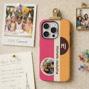 Moderne Farbblock-Anpassung mit individuellem Foto iPhone 15 Pro Hülle