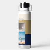 Moderne Farbblock-Familie Foto Collage Water Bott Trinkflasche (Hinten)
