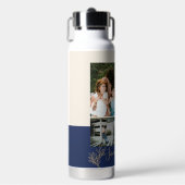 Moderne Farbblock-Familie Foto Collage Water Bott Trinkflasche (Vorderseite)
