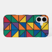 Moderne Farbblock-Geometrie-Muster-Design 60 iPhone 16 Hülle (Rückseite (Horizontal))