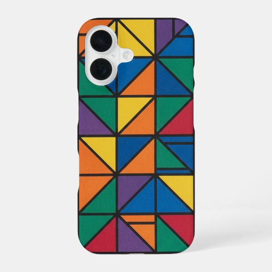 Moderne Farbblock-Geometrie-Muster-Design 60 iPhone 16 Hülle (Rückseite)