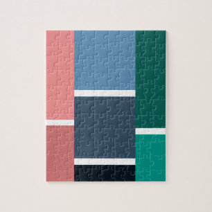 Moderne Farbblock-Kacheln Muster Puzzle
