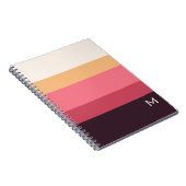Moderne Farbblock Pink Cream Monogramm Notizblock (Rechte Seite)