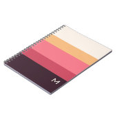 Moderne Farbblock Pink Cream Monogramm Notizblock (Linke Seite)