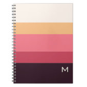 Moderne Farbblock Pink Cream Monogramm Notizblock (Vorderseite)