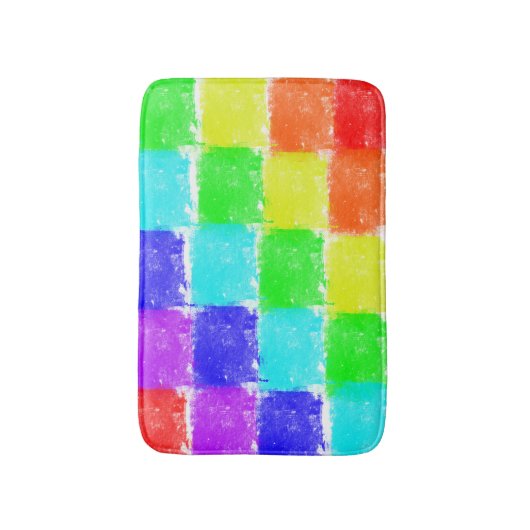 Moderne Farbblöcke Abstraktes Muster Badematte (Vorderseite Vertikal)