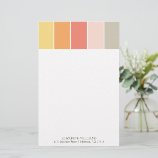 Moderne Farbblöcke Briefpapier (Stehend Vorderseite)