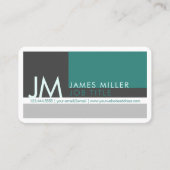 Moderne Farbblöcke | Green Gray White Business Visitenkarte (Vorderseite)