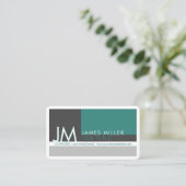 Moderne Farbblöcke | Green Gray White Business Visitenkarte (Stehend Vorderseite)