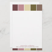 Moderne Farbblöcke in Rosa und Braun Briefpapier (Vorne/Hinten)